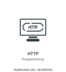 Http glyph icon vector on white background. Flat vector http icon symbol sign from modern programming collection for mobile concept and web apps design.