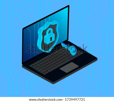 http and https protocols on shield. Safe and Secure https. Secured ssl shield and padlock symbols. http and https protocols on shield on laptop screen. 