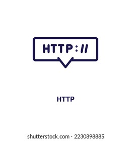 http icon from programming collection. Thin linear http, internet, computer outline icon isolated on white background. Line vector http sign, symbol for web and mobile