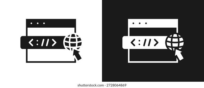 Ícone Http Define Glifo Em Plano De Fundo Branco E Preto
