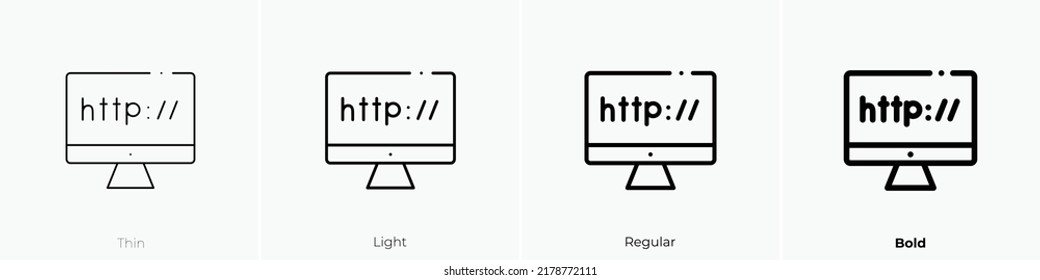 http icon. Thin, Light Regular And Bold style design isolated on white background