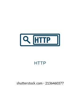 http icon. Thin linear http outline icon isolated on white background. Line vector http sign, symbol for web and mobile