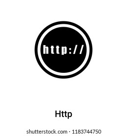 Http icon vector isolated on white background, logo concept of Http sign on transparent background, filled black symbol