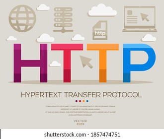 http mean (Hypertext Transfer Protocol) Computer and Internet acronyms ,letters and icons ,Vector illustration.
