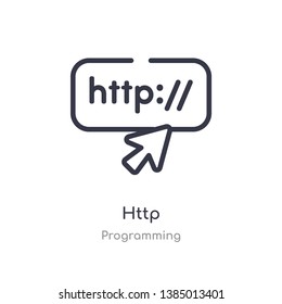 Http Outline Icon. Isolated Line Vector Illustration From Programming Collection. Editable Thin Stroke Http Icon On White Background