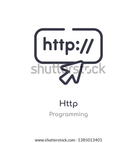 http outline icon. isolated line vector illustration from programming collection. editable thin stroke http icon on white background
