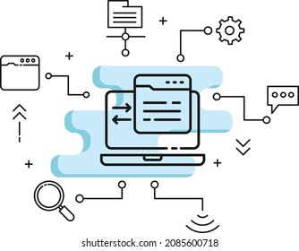 HTTP response status code 302 Concept, Moved Permanently redirect status response Concept Vector Icon Design, Cloud computing and Internet hosting services Symbol, 301 Redirect stock illustration