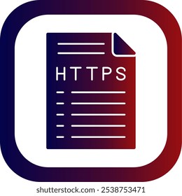 Design De Ícone De Vetor De Canto Arredondado De Gradiente De Glifo Https
