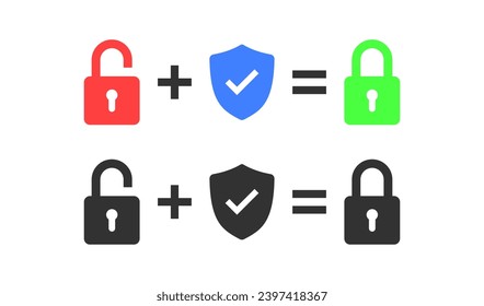 Https and http website protect icon. Ssl safe symbol. Padlock signs. Safety internet site icons. Browser domain. Vector illustration.