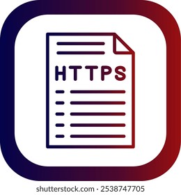 Design De Ícone De Vetor De Canto Arredondado De Gradiente De Linha Https