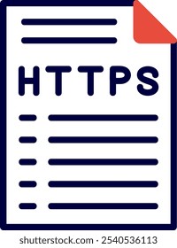 Design De Ícone De Vetor Preenchido Vermelho Da Linha Https