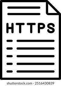 Design De Ícone De Vetor De Linha Https