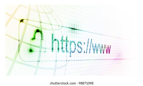 https protected web page on white background. Vector illustration