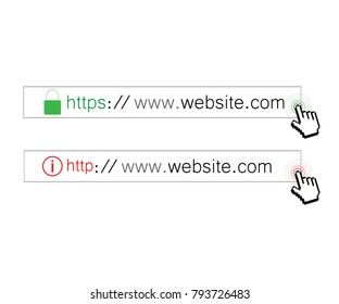 HTTPS Protocol. http https. Browser Address Bar with Https Protocol