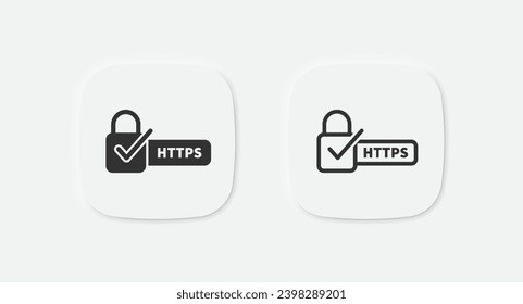 Https secure icon. Ssl safe symbol. Padlock with check mark signs. Certificate website symbols. Safety internet site icons. Vector isolated sign.