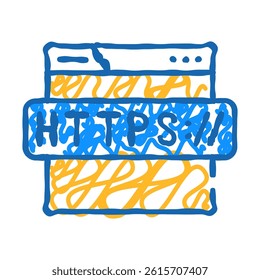 https seo doodle icon sketch vector. https seo sign. isolated symbol illustration