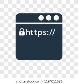 Https vector icon isolated on transparent background, Https transparency logo concept