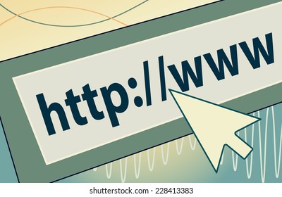 http://www Internet address with cursor icon