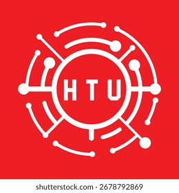 Diseño de letra HTU. Diseño de logotipo de tecnología de letras HTU. Diseño de logo HTU Monogram para un emprendedor y negocio.