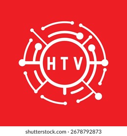 Design de letras HTV. Design do logotipo da tecnologia de letras HTV. HTV Monogram logotipo design para um empresário e empresa.