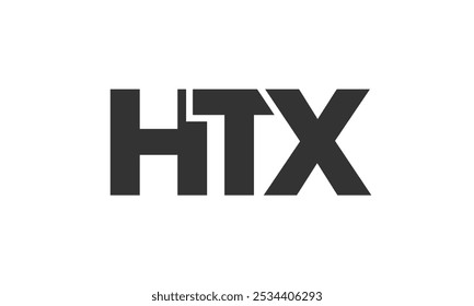 Modelo de design de logotipo HTX com texto em negrito forte e moderno. Logotipo vetorial inicial com tipografia simples e mínima. Identidade de empresa moderna ideal para a presença de marca de empresas.