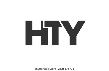 Plantilla de diseño de logotipo HTY con texto en negrita fuerte y moderno. Logotipo de Vector inicial basado en tipografía simple y mínima. Identidad de empresa de moda ideal para la presencia de la marca de las empresas.