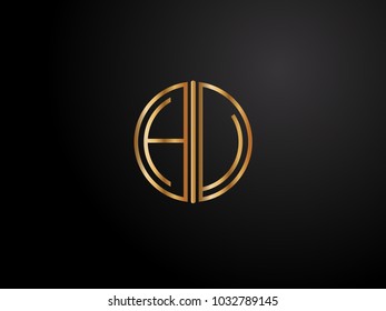 HU circle shape gold color design
