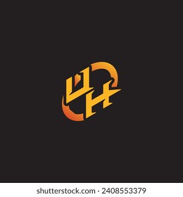 Ayuda del logotipo de la carta combinada de HU para el equipo de juegos, youtube, twitch