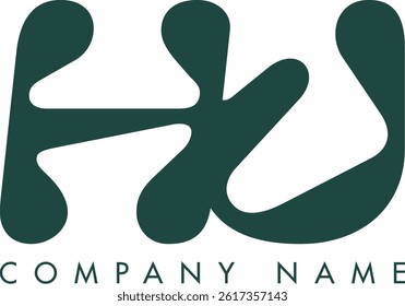 HU creative modern abstract letter logo vector design. Usable for your company or business and brand identity.