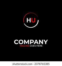 plantilla de diseño de logotipo de letras modernas creativas de HU