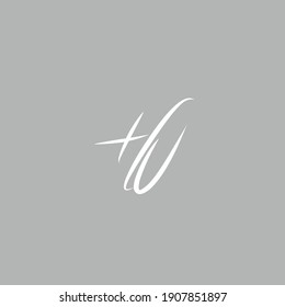 Hu grey background handwritten logo