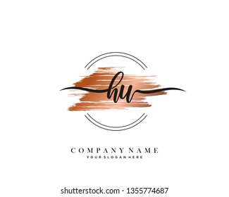 HU handwriting initial  logo vector