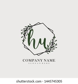 HU Initial beauty floral logo template