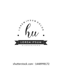 HU Initial beauty monogram logo vector