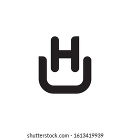 HU initial letter logo template vector icon design