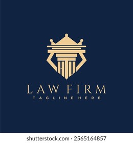 HU initial monogram logo for lawfirm vector design