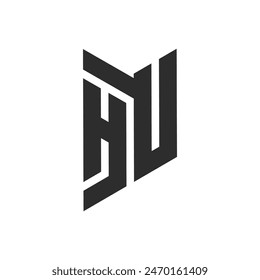 HU letter logo, HU Alphabet logo, initials logo