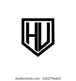 HU letter logo design with white background in illustrator. Vector logo, calligraphy designs for logo, Poster, Invitation, etc.