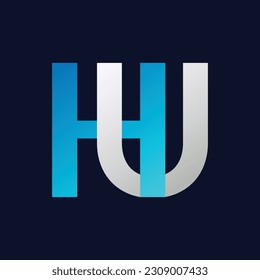 HU Letter Logo Template Illustration Design.