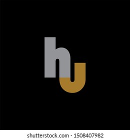 HU Letter monogram with abstrac concept style design