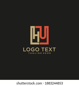 HU letter monogram logo illustration Premium Vector