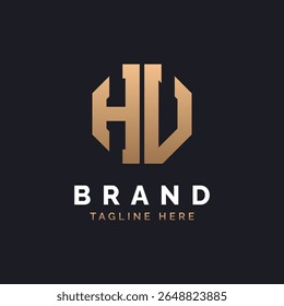 HU Logo Design. Modern, Minimal, Elegant and Luxury HU Logo. Alphabet Letter HU Logo Design for Brand Corporate Business Identity.