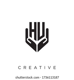 hu logo design vector icon