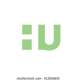 HU Logo. Vector Graphic Branding Letter Element. White Background