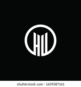 HU monogram logo isolated with a rotating circle