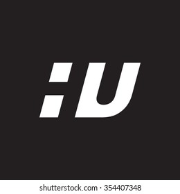 HU negative space letter logo black background