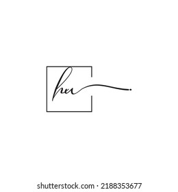 El concepto de logotipo de sigantas de HU en un diseño profesional de alta calidad que se imprimirá en cualquier medio impreso