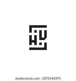 HU square concept retro logo in high quality professional design that will print well across any print media