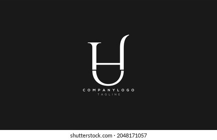 HU, UH, Resumen diseño del logotipo del logotipo de la letra monográfica inicial