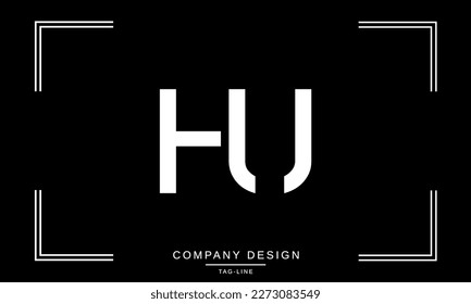 HU, UH, Abstract Letters Logo Monogram